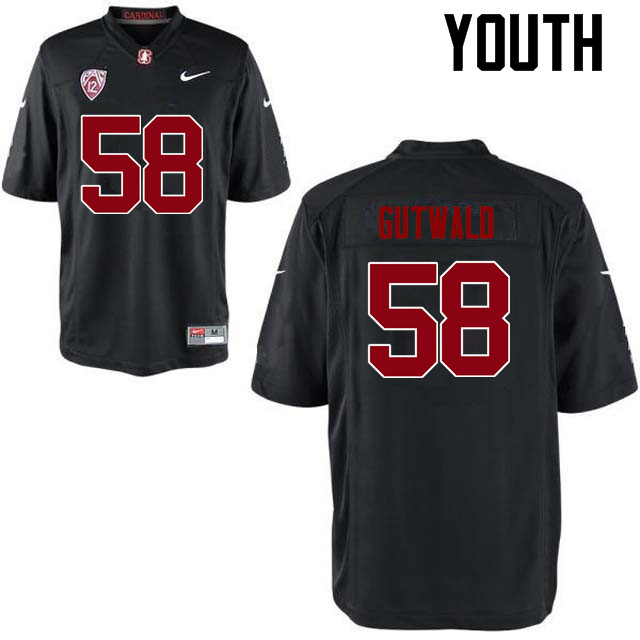 Youth Stanford Cardinal #58 Matthew Gutwald College Football Jerseys Sale-Black - Click Image to Close